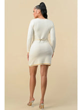 Load image into Gallery viewer, Knit Sweater Belted Mini Dress