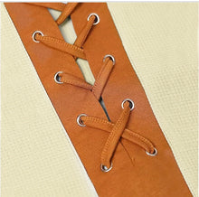 Load image into Gallery viewer, Kings Waffle Pullover Long Sleeve Lace Up Band Collar