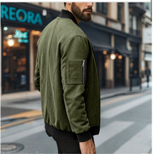 Load image into Gallery viewer, Stand Collar Zip Front Windbreaker Jacket