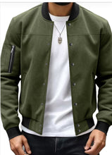 Load image into Gallery viewer, Stand Collar Zip Front Windbreaker Jacket