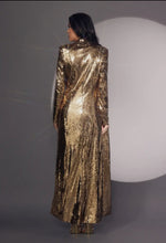 Load image into Gallery viewer, Gold Sequin Formal Long Jacket
