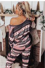 Load image into Gallery viewer, Christmas Pattern Loose Pullover 2pcs Lounge Pant Set