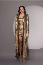 Load image into Gallery viewer, Gold Sequin Formal Long Jacket