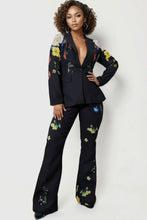 Load image into Gallery viewer, Fitted Floral jacket pants set