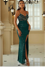 Load image into Gallery viewer, Spaghetti Strap V-Neck Mermaid Gown