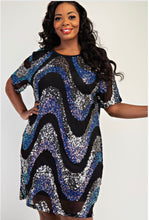 Load image into Gallery viewer, SEQUINS SHORT SLEEVE DRESS