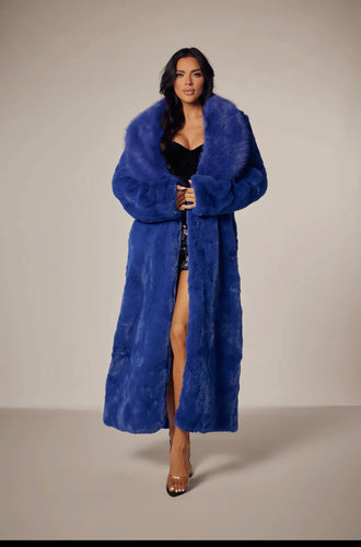 Faux fur long coat