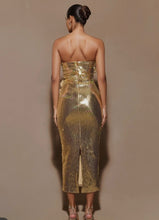 Load image into Gallery viewer, Elegant Tube top floral sequin dress