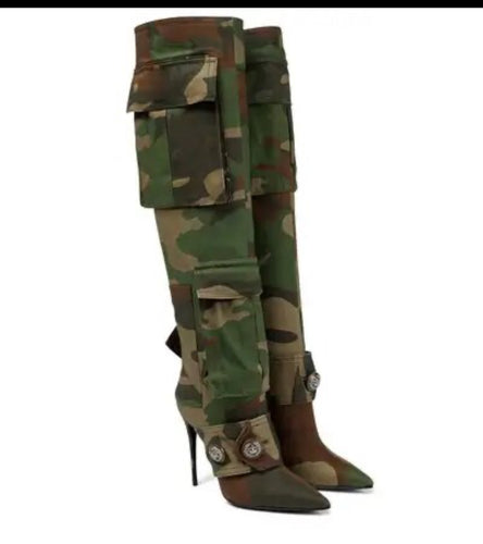 Army  Luxury Brand Over The Knee Boots