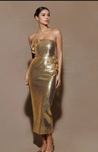 Load image into Gallery viewer, Elegant Tube top floral sequin dress