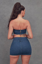 Load image into Gallery viewer, Large Buckle Denim Skirt Set