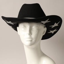 Load image into Gallery viewer, Vegan Felt Star Rhinestone Trim Cowboy Hat