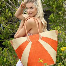 Load image into Gallery viewer, Sunburst Large Straw Tote Bag