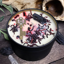 Load image into Gallery viewer, Hecate Goddess Candle • Witchy Herb &amp; Crystal Infused Candle
