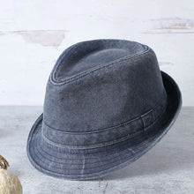 Load image into Gallery viewer, Washed Cotton Trilby Short Brim Fedora Hat