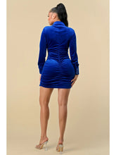 Load image into Gallery viewer, Sexy Velvet Diagonal Button Detail Mini Dress