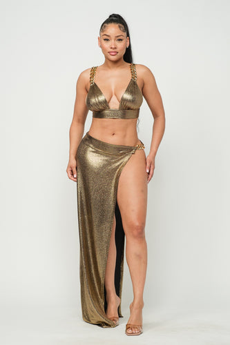 CHAIN DERAIL SKIRT SET