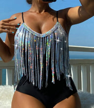 Load image into Gallery viewer, Fringe Trim One Piece Swimsuit