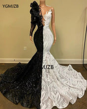 Load image into Gallery viewer, Sequined White Prom Dresses 2022