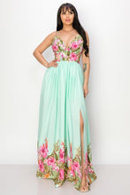 Load image into Gallery viewer, CUT OUT WAIST SLIT FRONT MAXI DRESS  Style