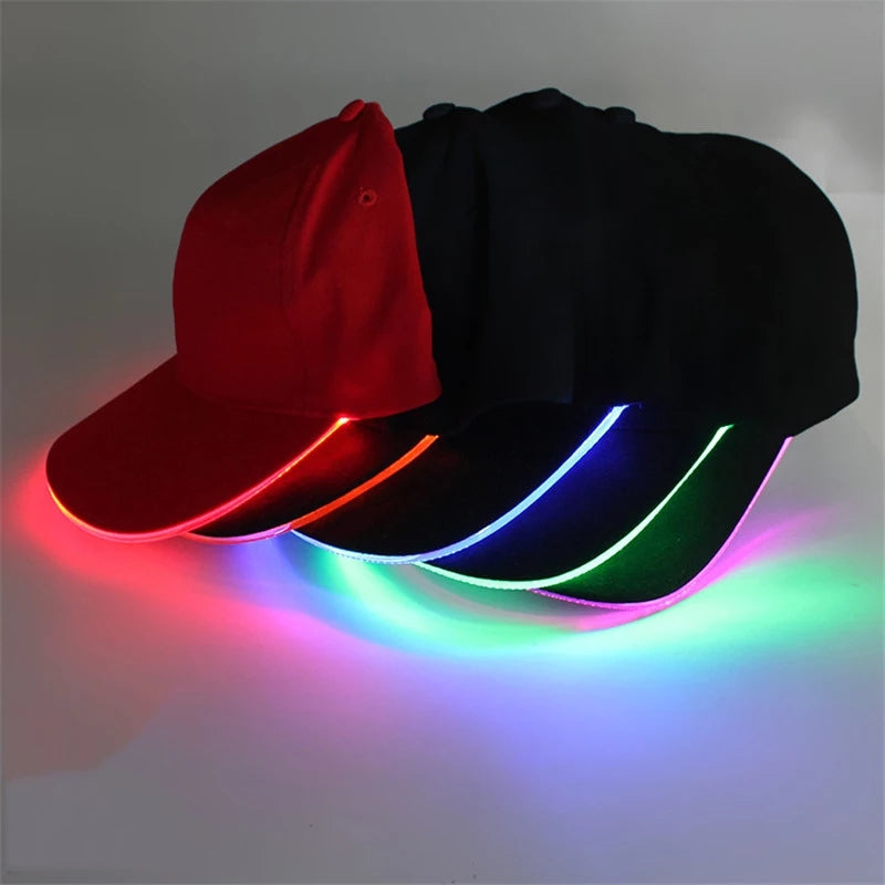 Glowing LED Brim Light Up Hat Baseball Caps Flash Rave 