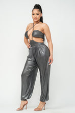 Load image into Gallery viewer, Gold Foil Keyhole Jumpsuit