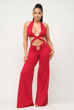 Load image into Gallery viewer, GOLD TRIM DETAILS JUMPSUIT