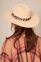 Animal Print Strap Panama Hat