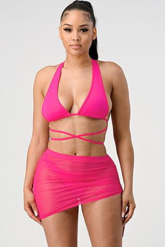 3pack Bikini Swimsuit Beach Skirt