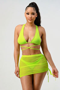 3pack Bikini Swimsuit Beach Skirt