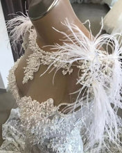 Load image into Gallery viewer, Exquisit Lace Mermaid Wedding Dress 2020 Luxury Pearls Sheer Neck Backless Cap Sleeves Wedding Bridal Dresses vestido de noiva