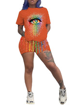 Load image into Gallery viewer, eye design over solid base. Short sleeve top summer2020