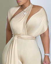 Load image into Gallery viewer, Sexy Plus Size V-Neck Backless Wide Leg Jumpsuit