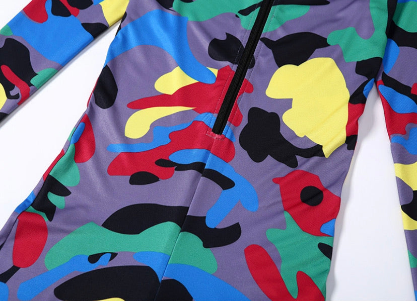 Multicolor Camouflage Print Jumpsuit summer 2020 
