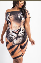 Load image into Gallery viewer, TIGER PRINT TOP AND BIKER SHORTS SET