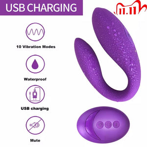 Rechargeable Dildo G Spot U Silicone Stimulator Double Vibrators Sex Toy For Woman