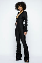 Load image into Gallery viewer, YOGA SHOULDER PADDED RUCHED STACKED JUMPSUIT Fall Collection 