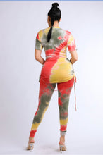 Load image into Gallery viewer, Tie dye ruched side top &amp; leggings summer2020