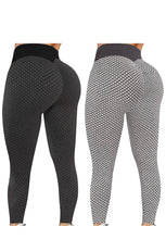 Load image into Gallery viewer, 2 Pack TIK Tok Leggings, High Waisted Leggings for Women, Women Yoga Pant for Butt Lifting, Bubble Hip Lift Workout Pants
