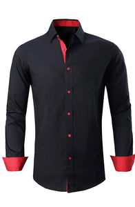 Esabel.C Men's Dress Shirts Long Sleeve Regular Fit Print Casual Button Down Shirts