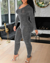 Load image into Gallery viewer, Lace Up Side Long Sleeve Jumpsuit