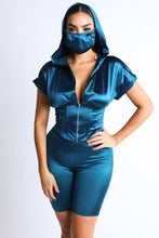Load image into Gallery viewer, Stretch satin corset zip up top set summer2020 