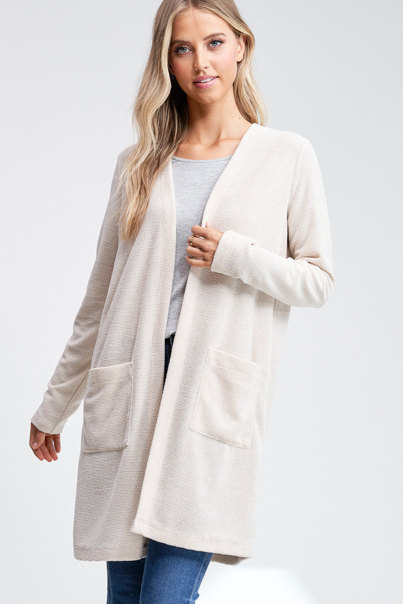 Solid Long Sleeve Chenille Cardigan Fall Collection 