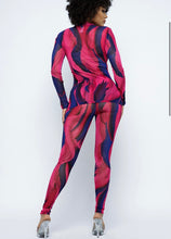 Load image into Gallery viewer, Mesh Print Mock Neck Long Set Fall Collection 