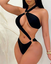 Load image into Gallery viewer, One Piece Swimsuit With High Slit Cover Up Skirt 