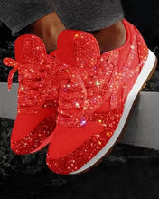 Load image into Gallery viewer, Glam Sequins Lace-up Muffin Sneakers
