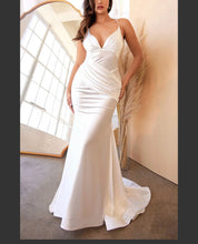 Load image into Gallery viewer, Alluring Open Back Stretch Satin Mermaid Gown