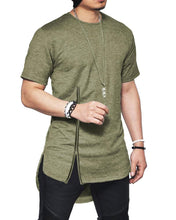 Load image into Gallery viewer, Kings Zipper Design Dip Hem Short Sleeve T-shirt