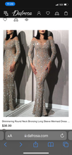 Load image into Gallery viewer, Shimmering Round Neck Bronzing Long Sleeve Mermaid Dress