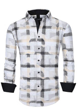 Load image into Gallery viewer, ong Sleeve Regular Fit Print Casual Button Down Shirts